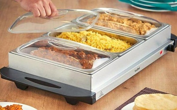 electric Slow Cooker Buffet Food Warmer with Two Warming Trays